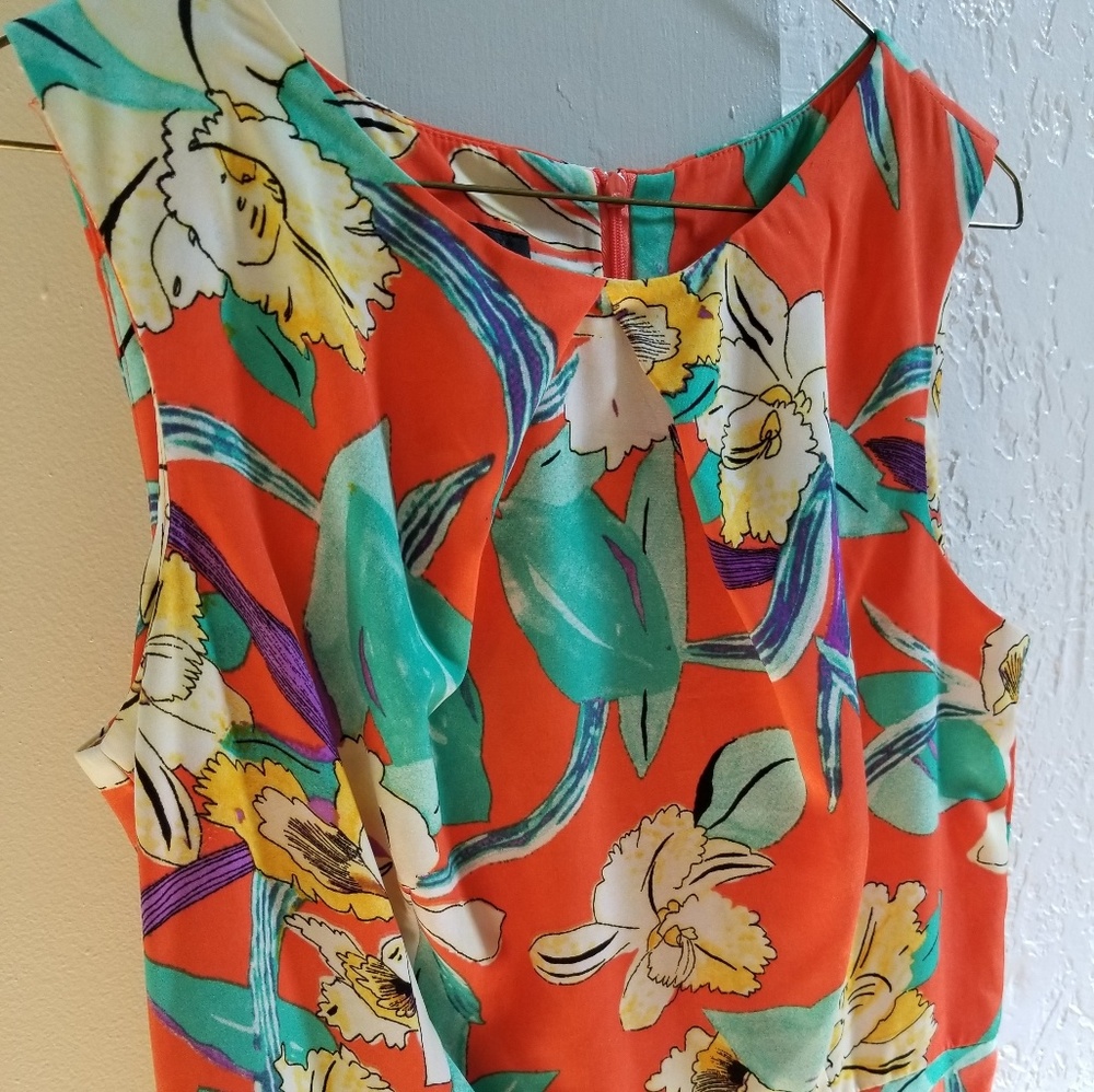 Retro/Mod Spring Floral Dress - Picture 3 of 4